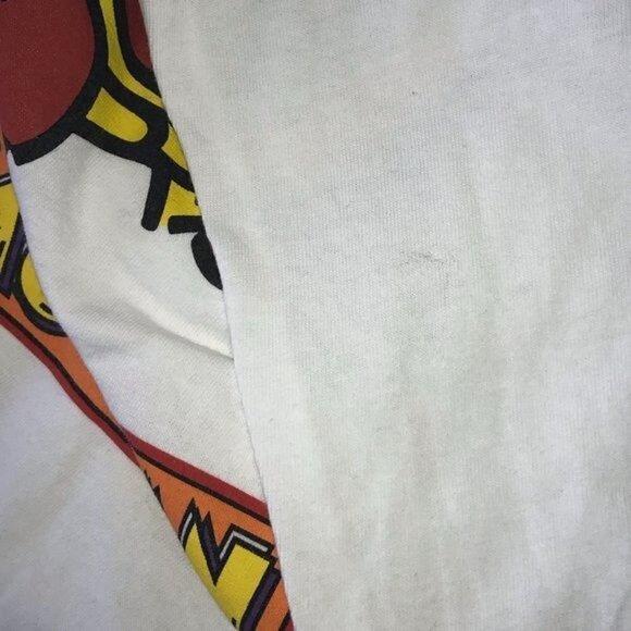 PacMan White Long Sleeve Japanese Graphic Tee T Shirt Small - Picture 7 of 7